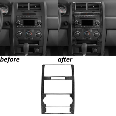 Panel de consola central de fibra de carbono real para Dodge Magnum Charger 2008-2010 Foto 1 de 4