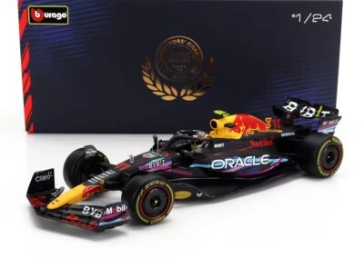 MODELLINO AUTO STATICO BURAGO RED BULL F1 RB19 PEREZ MIAMI GP 2023 VETRINA 1/24 - Immagine 1 di 4
