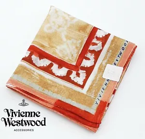 Vivienne Westwood Algodón Bufanda Pañuelo Pañuelo 22.5" Regalo Logo Orbe - Imagen 1 de 6
