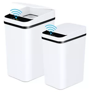 Bathroom Trash Cans with Lid 2 Pack Touchless Automatic Motion Sensor 2.2 Gal... - Picture 1 of 7
