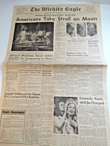 Moon Landing News Paper "Stroll on Moon" July 21 1969 Wichita Eagle !!! - Picture 1 of 2