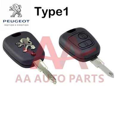 Peugeot Citroen Remote 2 Button Key Shell Case Replacement Uncut key - Image 1 of 4
