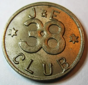 Vintage 1950s or Earlier J & E 38 Club Token - Picture 1 of 3