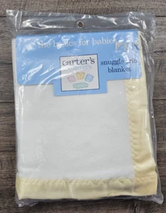 Baby Girl Boy New Rare Carter's Vintage Yellow Satin Trim Acrylic Blanket - Picture 1 of 4