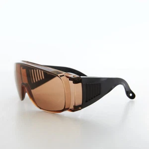 Kids Brown Coverall Protective Wrap Shield Sunglass - Bitty - Picture 1 of 3