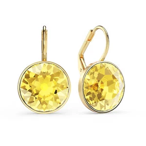 Bella Orecchini Con Cristalli Topazio Leggero 13Mm Placcati Oro - Foto 1 di 2