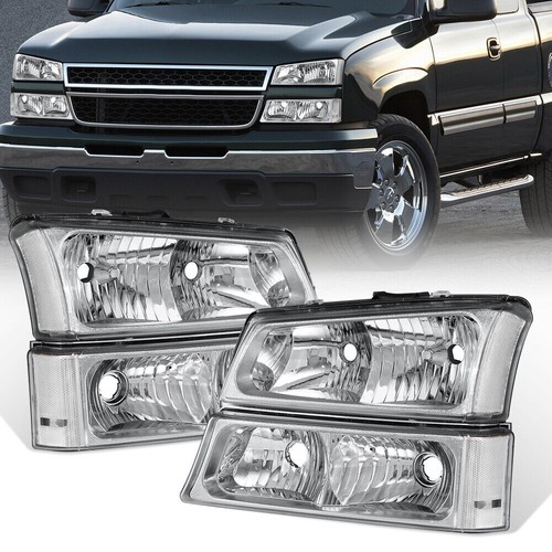 Chrome Headlights for 2003 2004 2005 2006 Chevy Silverado Avalanche