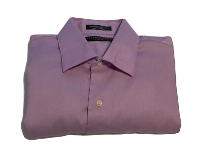 Geoffrey Beene Fitted Men's Lt Purple Button Down Long Sleeve Shirt Sz 16 32/33 - Image 1 of 4