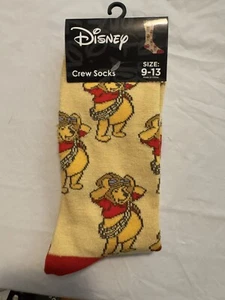 Winnie the Pooh Pilot Novelty Socks; Fun Socks; Pooh Bear - Picture 1 of 4