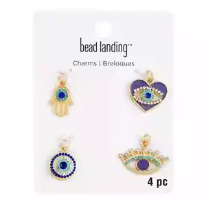 Cionondoli occhi blu e oro di Bead Landing™ 4 pz - Foto 1 di 3