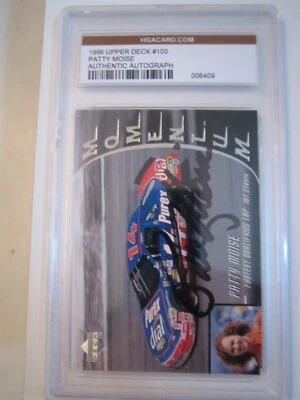 1996 PATTY MOISE #100 RACING CARD - AUTOGRAPHED - HGA GRADED AUTHENTIC BBA - Image 1 of 3