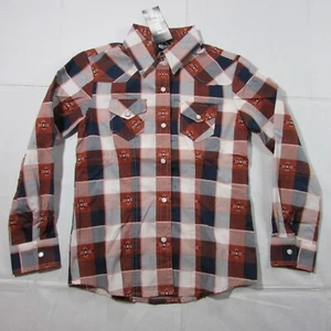 Cruel Girl's Small Long Sleeve Plaid Pearl Snap Western Shirt - Picture 1 of 4