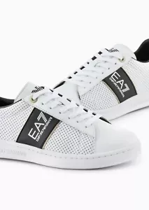 SCARPE UOMO DONNA EA7 BIANCO SNEAKERS EMPORIO ARMANI 7 EA PELLE - Foto 1 di 4