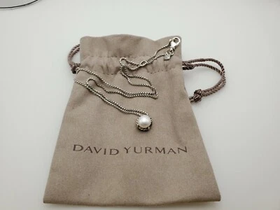 Collar Colgante David Yurman Plata de Ley 925 Chatelaine con Perla Foto 1 de 4