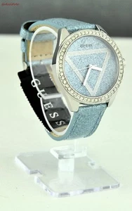 FREE Ship USA Chic Ladies Watch GUESS Blue Leather Classic Steel Women Lovely - Picture 1 of 1