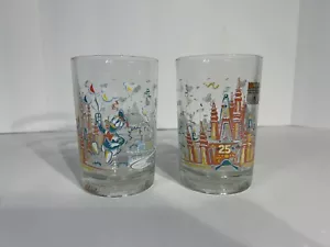 VINTAGE 1996 Walt Disney World 25th Anniversary McDonald's Glass - Set Of 2 - Picture 1 of 2