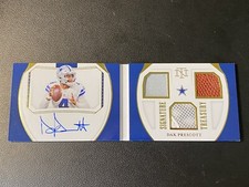 2022 National Treasures Dak Prescott Signature Treasury Booklet Auto /25 Cowboys