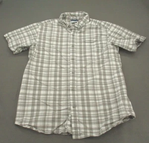Camisa Columbia Adulto Mediana Gris A Cuadros Manga Corta Informal Exterior Peces Para Hombres M - Imagen 1 de 12