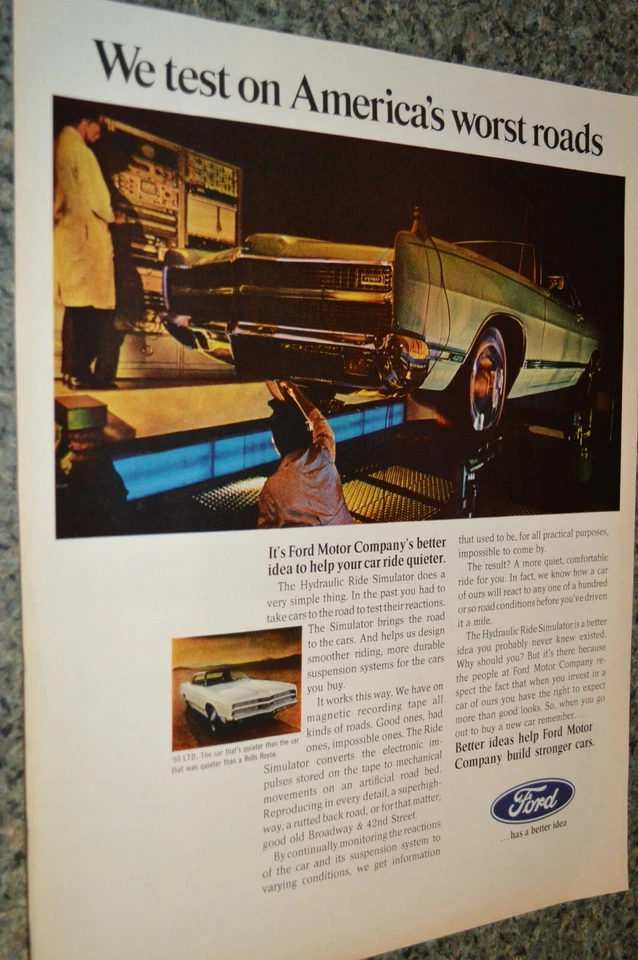 1969 FORD LTD ORIGINAL LARGE ADVERTISEMENT PRINT AD 69 - Image 1 of 1