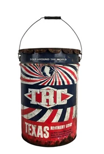 Texas Refinery Corp 6 Gallonen Dose rot weiß blau tolle Grafik! - Bild 1 von 10