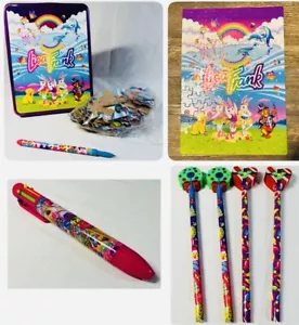 Vintage Lisa Frank Lot Collectible Tin 108 Pc Puzzle 4 Xmas Pencils 6 Color Pen - Picture 1 of 20