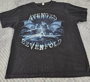 T-Shirt Avenged siebenfach Distress verblasst schwarz Grafik Merch Rock Band Gr. L - Bild 1 von 9