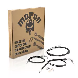 MOFUN 16”-18" Bar Brake Clutch Throttle Cable For Harley Sportster 883 Non-ABS - Foto 1 di 7