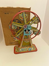 RARE 1950s DISNEYLAND  MICKEY MOUSE FERRIS WHEEL WIND UP TIN J CHEIN & CO DiSNEY