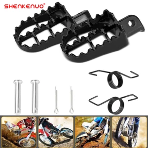 Motorcycle Wide Foot Pegs Footrest For Honda CR CRF XR Yamaha Kawasaki Dirt Bike - Picture 1 of 11