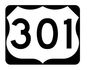 US Route 301 Aufkleber R2176 Autobahnschild Straßenschild - Bild 1 von 1
