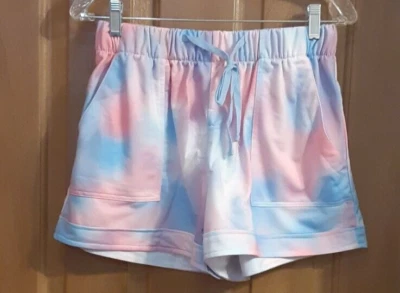 Blue and Pink Camo Shorts Drawstring and 4 Pockets Misses Size M NIB - Image 1 of 3