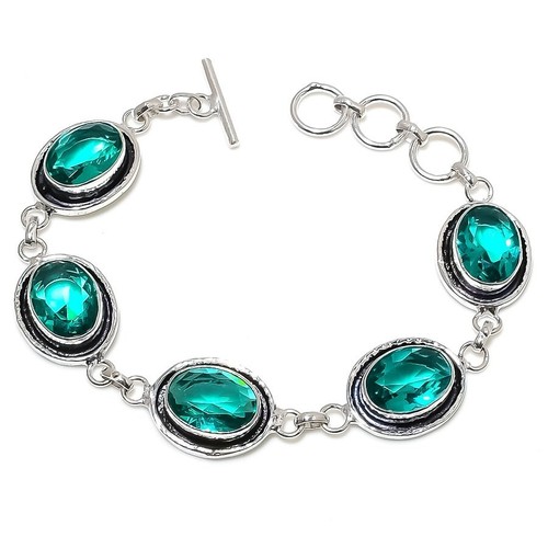 VALENTINO Bracciale gioiello in argento sterling 925 fatto a mano con pietre preziose tormalina come nuovo misura 7 8''