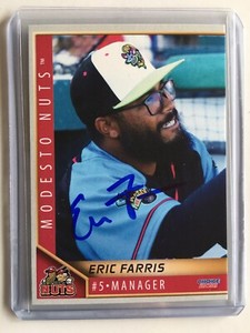 Eric Farris 2021 Modesto Nuts Autographed Card Signed Everett Aquasox