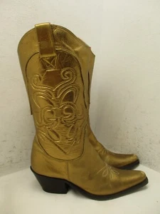 Penny Loves Kenny High Noon Damen-Cowboystiefel goldfarben Leder Größe 8 M - Bild 1 von 14