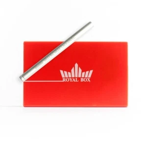 Royal Box Snuff Box Rosso Vivace Cassaforte in Paglia in Metallo da Incasso - Foto 1 di 3