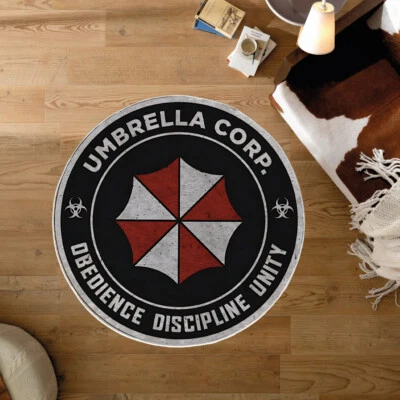 Umbrella Corporation Round Area Rug, Resident Evil Decoration, Man cave Rug - Image 1 of 4