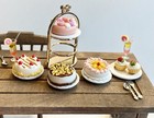 Lot de 8 pièces 1:12 miniatures maison de poupée ensemble alimentaire fait main gâteau en argile assiettes en céramique