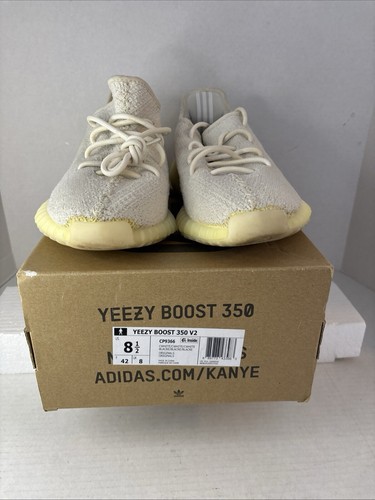 Adidas Yeezy Boost 350 V2 basse bianche panna triple bianche taglia 8 5