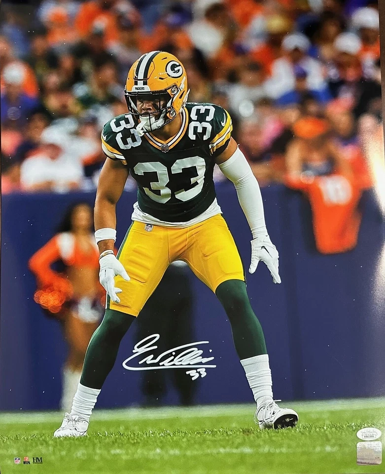 Green Bay Packers Safety EVAN WILLIAMS Signed 16x20 Photo #1 AUTO - JSA - Image 1 of 1