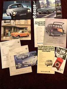Skoda Brochure Set 1970's - UK Issue, S110R Coupe, 100L, Estate Car - Set 03 - Picture 1 of 1