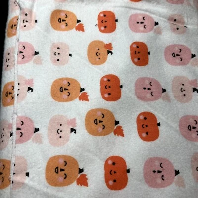 Tela Joann de franela súper acurrucada de 1/2 yarda NUEVA 100 % algodón rosa naranja calabazas Foto 1 de 4