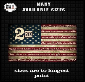 2nd Amendment Rights American Flag Printed Decal Window Decals Cup Sticker - Picture 1 of 1