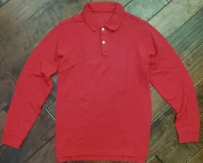 Lands' End Kids Long Sleeve Mesh Polo Shirt- Red-(XL 18-20) NWOT! - Image 1 of 4