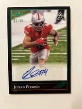 JULIAN FLEMING 2021 Leaf Memories Football 1992 Green ARC AUTO SSP #/35 Nice