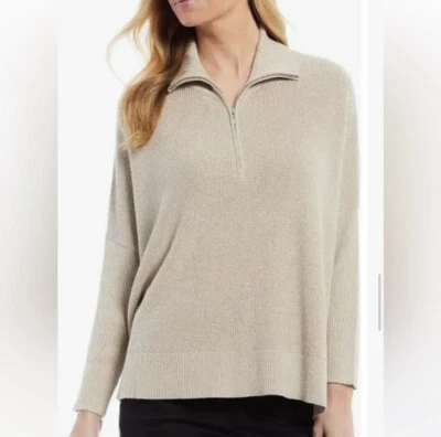 Poncho Tommy Bahama Shimmer Bonita Cremallera En Camel Brezo Talla XS/XXS NUEVO CON ETIQUETAS Foto 1 de 4