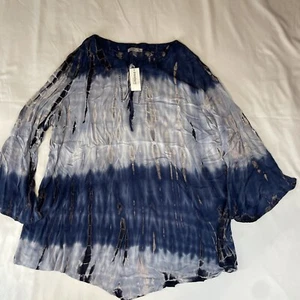 Dress Barn Tunic Size XL Blue Tie Dye Look New - Picture 1 of 14