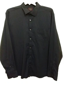 Herren Hemd Untuckit Knopfleiste XXXL Schwarz Langarm Nylon - Bild 1 von 5