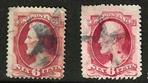 Billete Lincoln de 6 centavos Sc #148 x 2 tonos STAR elegante cancelado 1870-71 EE. UU. 89B23 - Imagen 1 de 4