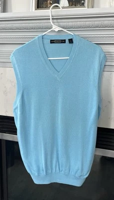 Chaleco suéter de golf azul CARNOUSTIE para hombre 100 % algodón Pima talla grande Foto 1 de 4