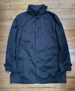 G-Star RAW Garber Trench Coat Parka Jacket XXL Black Button Outdoor Pockets - Picture 1 of 9
